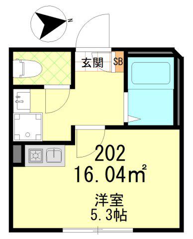 GRIP蓮根(ワンルーム/2階)の間取り写真