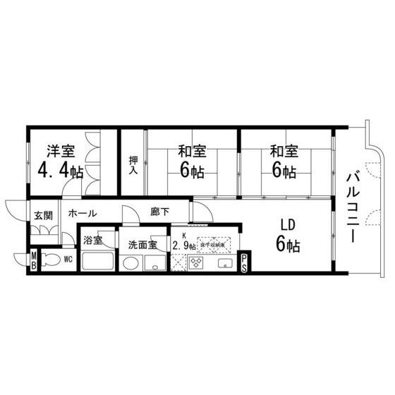 広瀬の杜八番館(3LDK/3階)の間取り写真