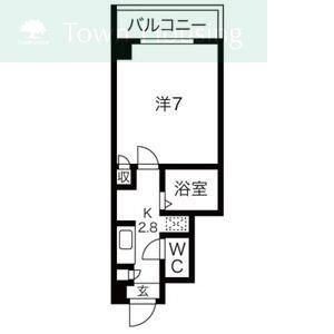 CASSIA浦安(1K/3階)の間取り写真
