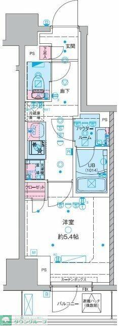 GENOVIA三郷駅前(1K/7階)の間取り写真