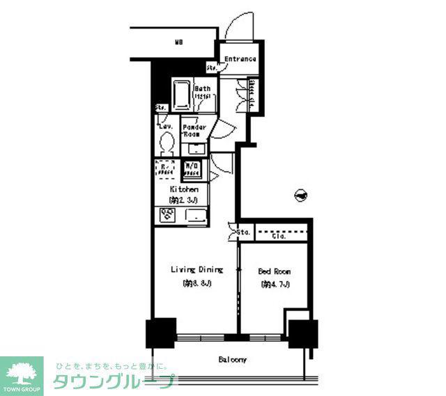 キャナルスクウェア豊洲(1LDK/3階)の間取り写真