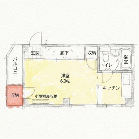 新大阪東ハイツ(ワンルーム/2階)の間取り写真