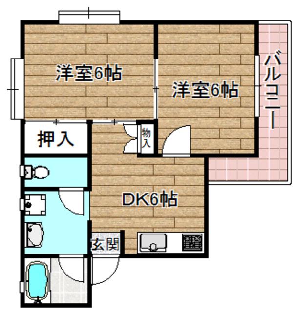 クラッシーワン(2DK/3階)の間取り写真