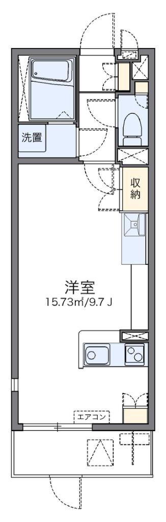 レオネクストリバーサイドII(ワンルーム/1階)の間取り写真