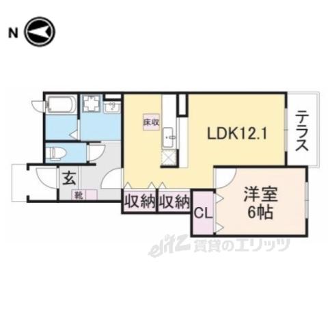 ベルファミーユⅠ 1番館(1LDK/1階)の間取り写真