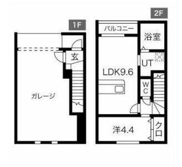 アンソレイユ K棟(1LDK/1階)の間取り写真