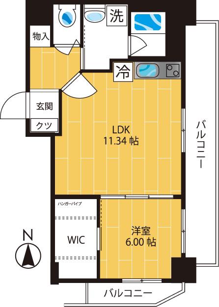 ル・コワン(1LDK/5階)の間取り写真