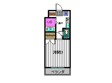 ラ・エスペランス4(1K/1階)の間取り写真