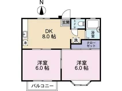 M&Cタウン(2DK/2階)の間取り写真