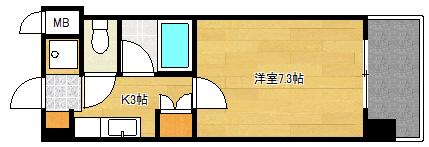 第3コーポ倉本(1K/2階)の間取り写真