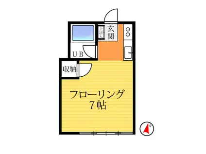 西村コーポ(ワンルーム/1階)の間取り写真