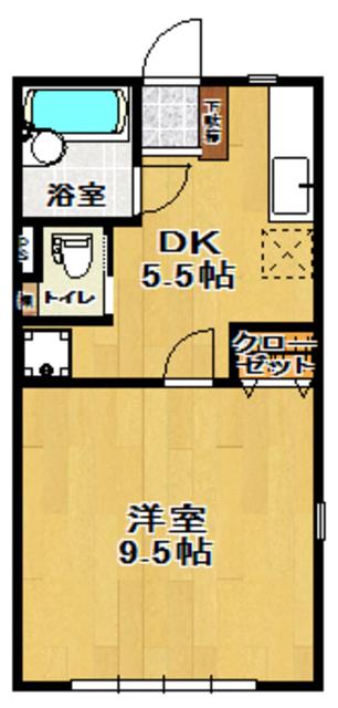 アミューズハイツ(1DK/1階)の間取り写真