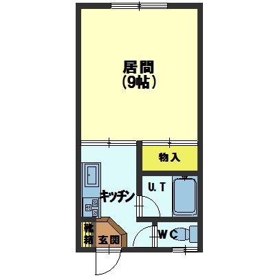 インテリア陣川(1K/1階)の間取り写真
