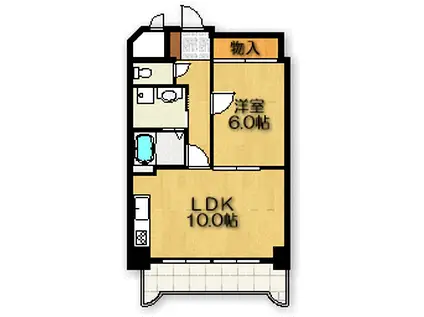 サンセリテ内山(1LDK/2階)の間取り写真