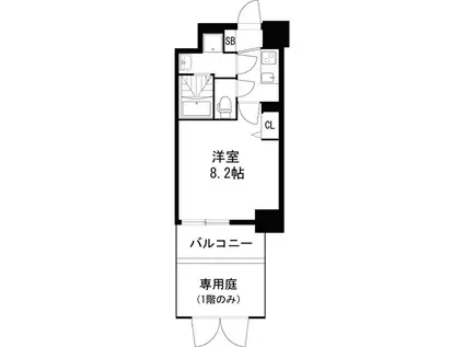 デイームス江坂(1K/11階)の間取り写真