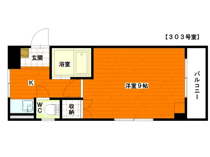 ハイツイシダIII(1K/2階)の間取り写真