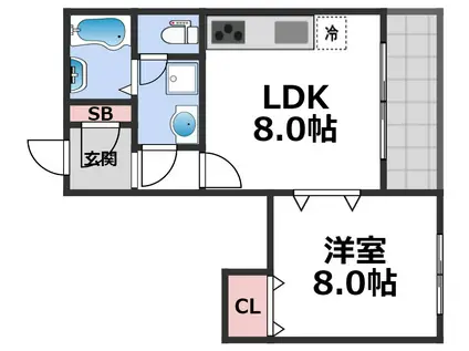 STKビル(1LDK/5階)の間取り写真