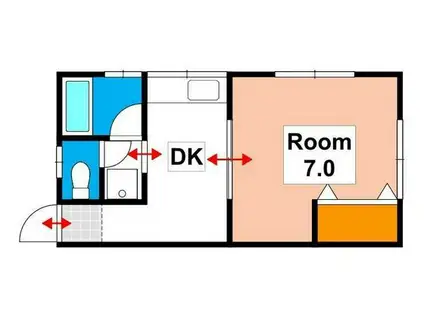 コーポイノウエ(1DK/1階)の間取り写真