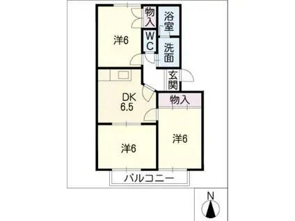 グリーンガーデン諏訪(3DK/2階)の間取り写真