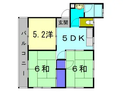 巧マンション(3DK/2階)の間取り写真