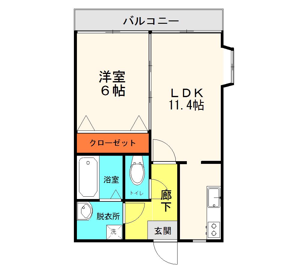 マンショングランドールII(1LDK/3階)の間取り写真