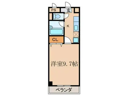 ハートフルマンション京田辺(1K/2階)の間取り写真