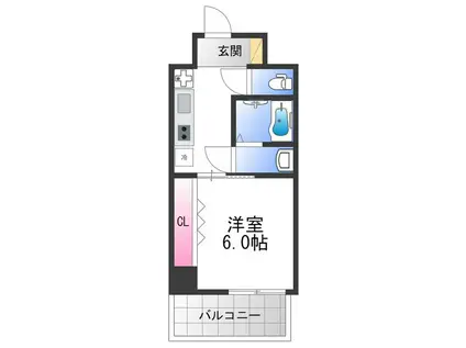 GLUCK MAISON S-SHINFUKAE XIII(1K/3階)の間取り写真