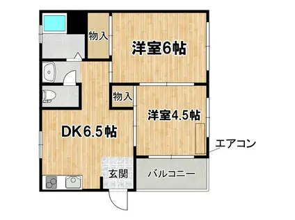 川畑マンション(2DK/4階)の間取り写真