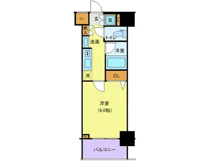 スカイコート蒲田ガーデン(1K/3階)の間取り写真