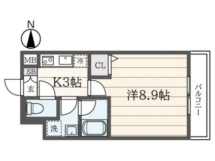 アルカディア東戸塚(1K/4階)の間取り写真