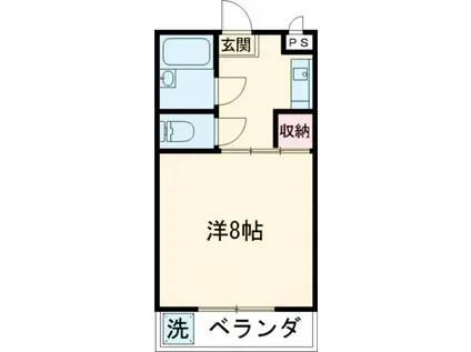 松屋コーポ(1K/2階)の間取り写真
