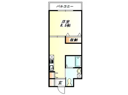 ユートピア三田(1DK/2階)の間取り写真