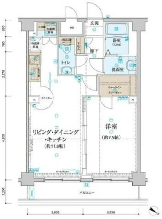 リヴシティ関内 9階階 間取り