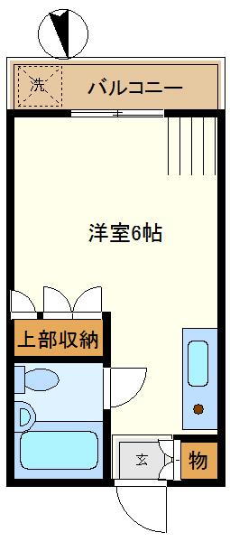 ボーディング5(ワンルーム/2階)の間取り写真