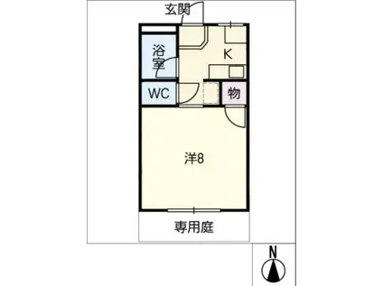 栗真ロイヤルハイツ 東棟(1K/1階)の間取り写真