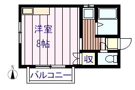 ハイムM&K(1K/2階)の間取り写真