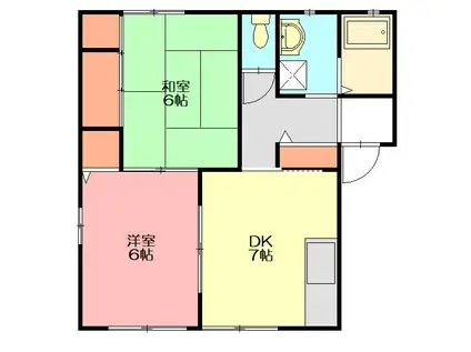 サンビーチ湘南C(2DK/1階)の間取り写真