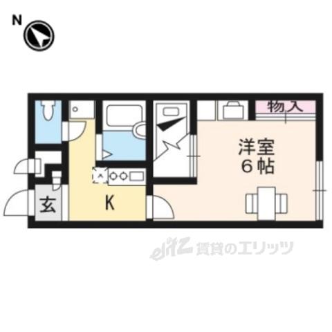 レオパレス雪月花(1K/2階)の間取り写真