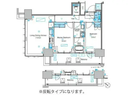 パークアクシス豊洲キャナル(2LDK/6階)の間取り写真