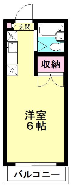 グリーンハイツ日の出(ワンルーム/3階)の間取り写真