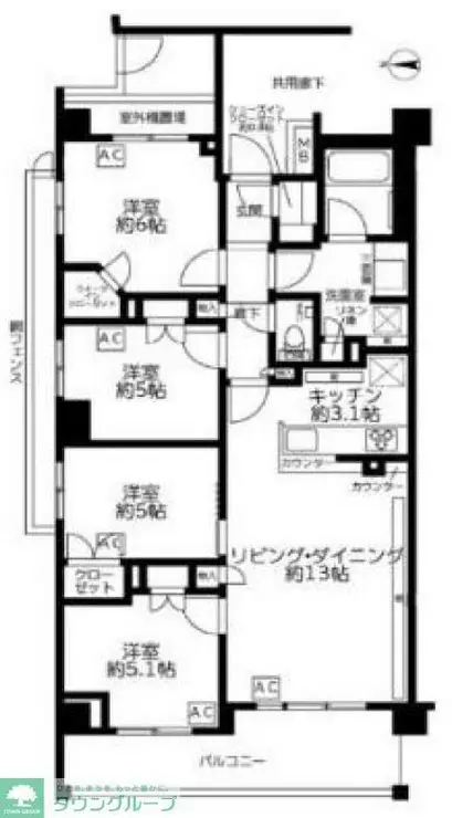 ザ・パークハウス上石神井レジデンス 1階階 間取り