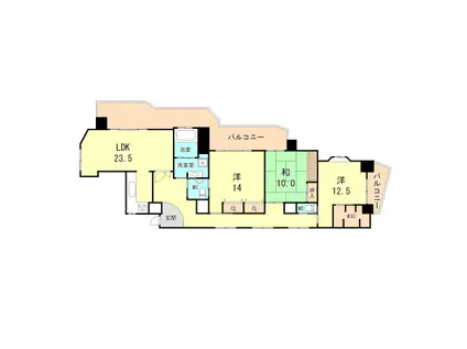 メグロ山手ビル(3LDK/6階)の間取り写真