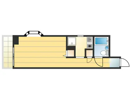ローヤルヒルズ(ワンルーム/4階)の間取り写真