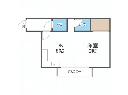 グレイシャス本郷(1LDK/2階)の間取り写真