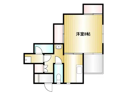 ハイツサーシャB棟(1K/2階)の間取り写真