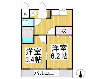 ハイツK-2(2K/1階)の間取り写真