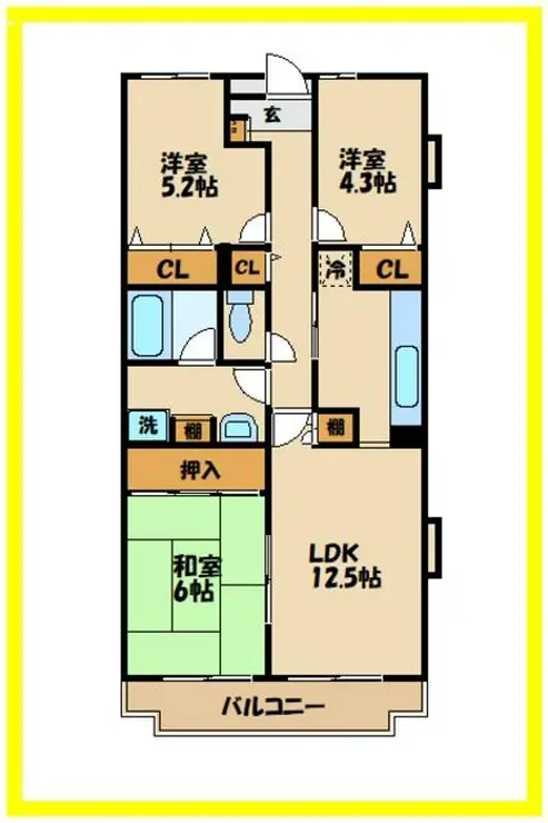 ピュアグレイス宮崎台 5階階 間取り