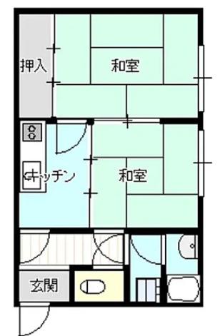北美台ハイツ(2K/2階)の間取り写真