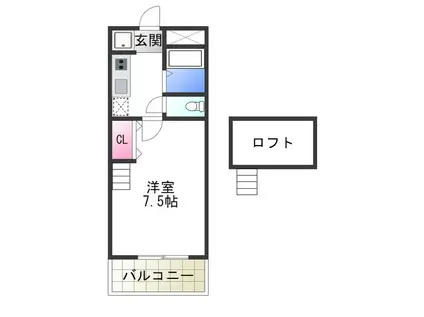 メゾンアリエス(1K/5階)の間取り写真