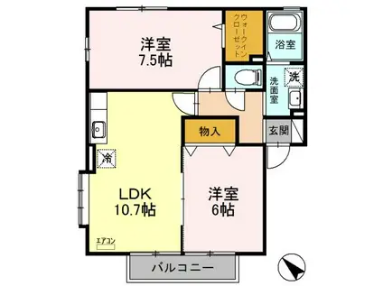 ラファエルV(2LDK/2階)の間取り写真